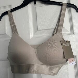 Womens Modern Cotton Holiday Shine Lightly Lined Bralette Color: Cocoon  Size M
